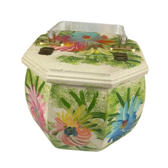 Vintage Vicki Jean Hand-Painted Octagonal Purse from 1970s Classic - Picture 5 of 11